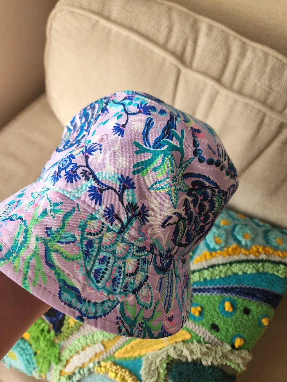 Lilly Pulitzer Pink Paisley Print Bucket Hat